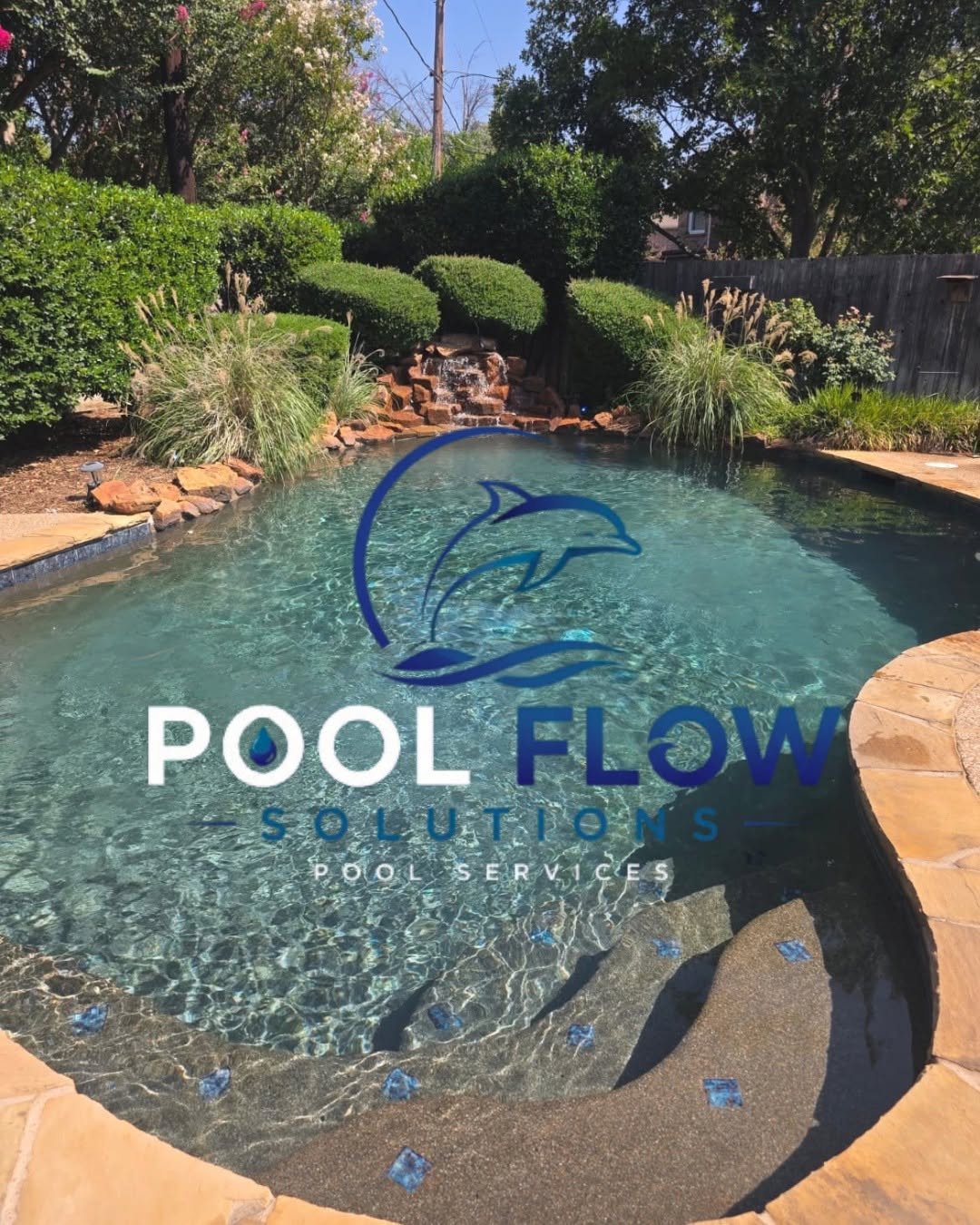 A professionally cleaned residential swimming pool